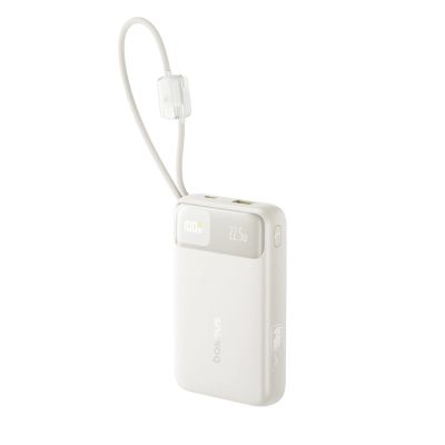 Baseus EnerFill FC11 20000mAh 22,5W Powerbank mit Digitalanzeige und zwei integrierten Kabeln - Beige