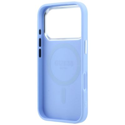7. Guess MagSafe-Hülle mit genarbtem Dreieckslogo für iPhone 18 Pro Max / 17 Pro Max – Blau