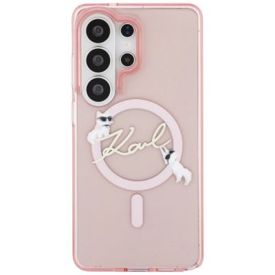 3. Karl Lagerfeld IML KC Script MagSafe Hülle für Samsung Galaxy S26 Ultra – Pink