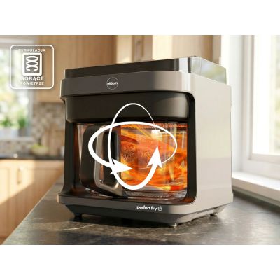 16. ELDOM FETTFREIE FRITTEUSE FR500 5,5 L 1200W GLASBEHÄLTER, GRILLEN, SILIKONPLATTE, 8 PROGRAMME, TEMPERATURREGELUNG.