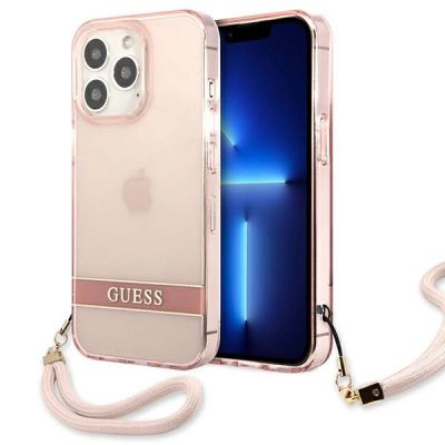 Guess Translucent Strap Case für iPhone 13 Pro / 13 6.1" - Rosa