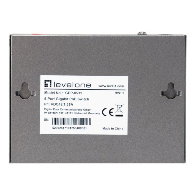2. LevelOne PoE+Switch 3xGE PoE/1xHi-PoE 60W unmanaged Kunststoff