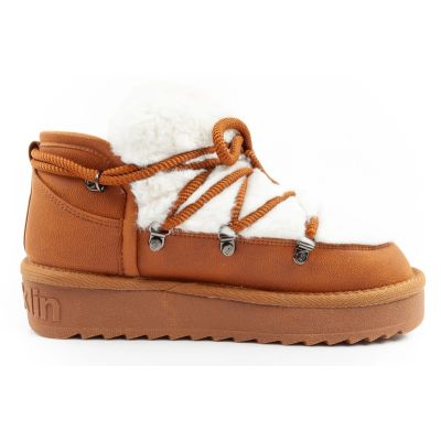 13. D.Franklin Damen Winter Schneestiefel Modische Fellfütterung Braune Stiefeletten