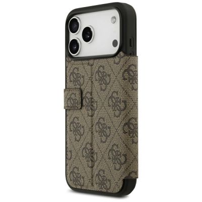 5. Guess Book 4G Metall-Logo-Hülle für iPhone 18 Pro Max / 17 Pro Max – Braun