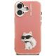 3. Karl Lagerfeld IML Aquarelle Choupette & Logo iPhone 16 Hülle - Rosa