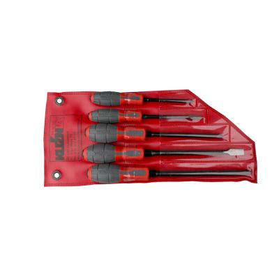 Set mit 5 Schraubendrehern: 4 Schlitzschraubendreher, 1 Kreuzschlitzschraubendreher
