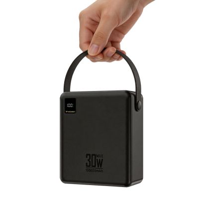 7. Wozinsky W8-B 100000mAh 30W Powerbank mit 2xUSB-A und 2xUSB-C Anschlüssen und Taschenlampe – Schwarz