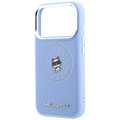 6. Karl Lagerfeld Point & Choupette Sketch MagSafe Hülle für iPhone 18 Pro Max / 17 Pro Max – Blau