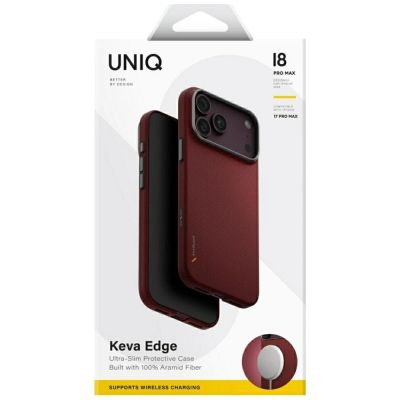 11. Uniq Keva EDGE Magclick Ladehülle für iPhone 18 Pro Max / 17 Pro Max – Rot