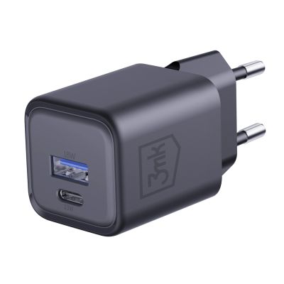 7. 3mk Hyper Charger PD 33W GaN QC4+ PPS AFC FCP SCP 1A1C Wandladegerät – Schwarz