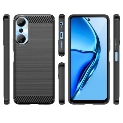 2. Carbon Case Hülle für Infinix Hot 20 flexible Silikon Carbon Hülle schwarz