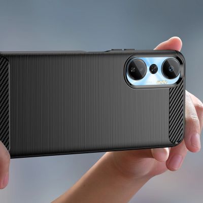 5. Carbon Case Hülle für Infinix Hot 20 flexible Silikon Carbon Hülle schwarz