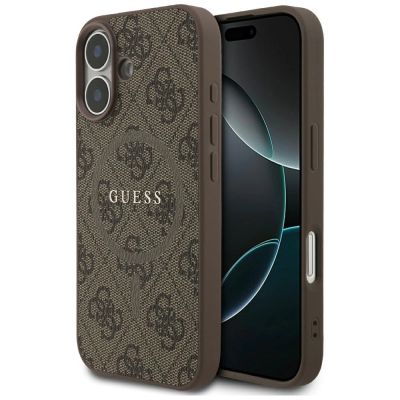 Guess 4G Ring Classic Logo MagSafe Hülle für iPhone 17 - Braun