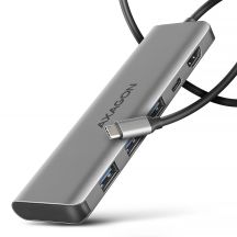Axagon HMC-5H USB-C 3.2 Gen 1 Hub mit 3x USB-A, 4K HDMI PD und 100 W – Silber, kabelgebunden, USB 3.2 Gen 1 (3.1 Gen 1), Typ-C, Silber