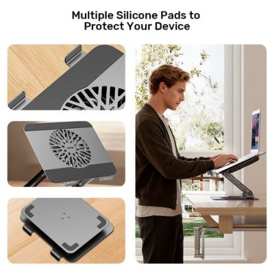 14. UNITEK OT1098AGY01 Laptopständer, Notebook- und Tablet-Ständer, Silber, 43,9 cm (17,3 Zoll)