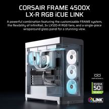 Corsair FRAME 4500X LX-R RGB Midi-Tower-Gehäuse mit Seitenwand aus gehärtetem Glas, Weiß