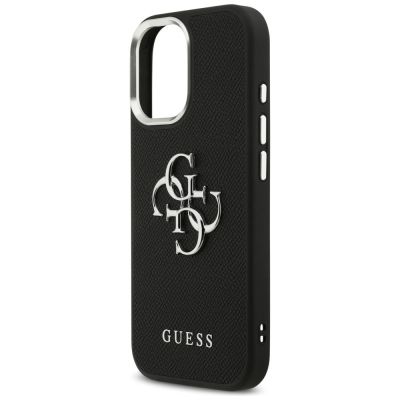14. Guess Grained Big 4G Classic Logo Hülle für iPhone 17 - Schwarz