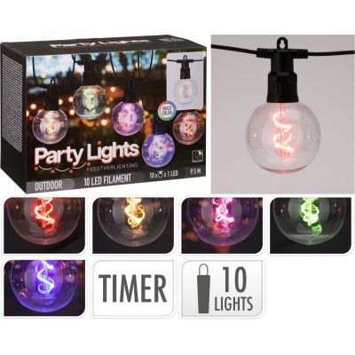 14. GARTENGARTEN-PARTY-LICHTERKETTE 10 LED G80 MEHRFARBEN