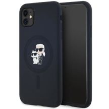 Karl Lagerfeld Silikon Karl&Choupette MagSafe Hülle für iPhone 11 / Xr – schwarz