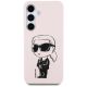 3. Karl Lagerfeld Silikon Graffiti Ikonik gedrucktes Logo MagSafe Samsung Galaxy S25 Hülle rosa