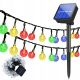 Solar-Gartenlampen-Girlande, Solarkette, 4,9 m, 40 LEDs, mehrfarbig