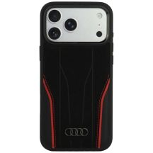 Audi R8 Echtleder MagSafe Hülle für iPhone 18 Pro Max / 17 Pro Max – Schwarz und Rot