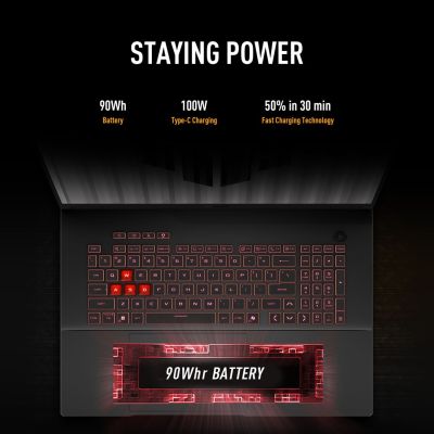 14. ASUS TUF Gaming A18 FA808UM-S9058 Ryzen 7 260 18,0" 2,5K 240Hz IPS-Level 500nits AG 16GB DDR5 5600 SSD512 GeForce RTX 5060 8GB WLAN+BT LAN Kamera 1080p 90Wh Kein Betriebssystem Jaeger Grau