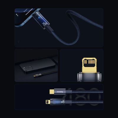 12. Baseus CATS000003 Lightning – USB-C-Kabel 20 W 480 Mbit/s 1 m – blau