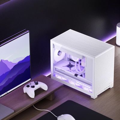 3. Jonsbo D32 PRO White PC-Gehäuse, Mini-Gehäuse, mATX, Tempered Glass – weiß