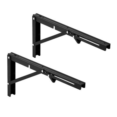 7. MACLEAN Klappbare Wandregalhalterung, min. 250 mm, max. 500 mm, max. 50 kg, 2 Stück, Größe M