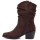 3. Damen-Ankle-Boots, Rüschen-Cowboystiefel, braun, Vinceza HX27-16536