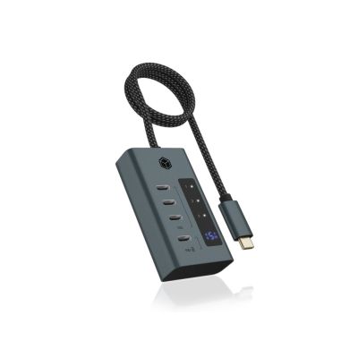 ICY BOX IB-HUB1454-C31 USB 3.2 Gen 1 (3.1 Gen 1) Typ-C 10000 Mbit/s Blau, Grau