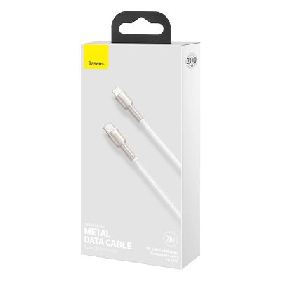 6. Baseus Cafule Series Metal Data USB-C / Lightning 20W PD-Kabel 2 m - Weiß