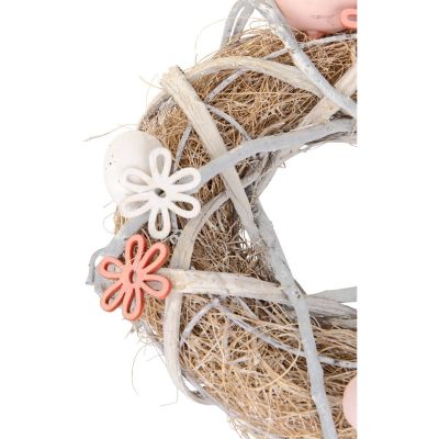 8. Dekorativer Kranz, grau, Durchmesser 24 cm