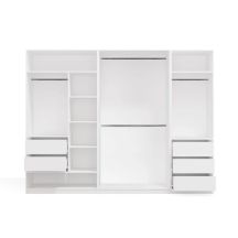 Modularer Kleiderschrank OPENO SET 260/200 WEISS – Schubladen, Kleiderstangen und Regalböden, groß, fürs Schlafzimmer