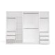 Modularer Kleiderschrank OPENO SET 260/200 WEISS – Schubladen, Kleiderstangen und Regalböden, groß, fürs Schlafzimmer