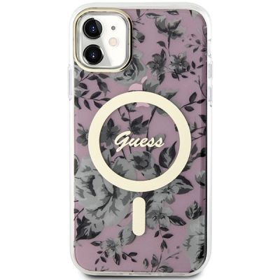 3. Guess GUHMN61HCFWSP iPhone 11 / Xr 6,1" rosa/rosa Hardcase Flower MagSafe