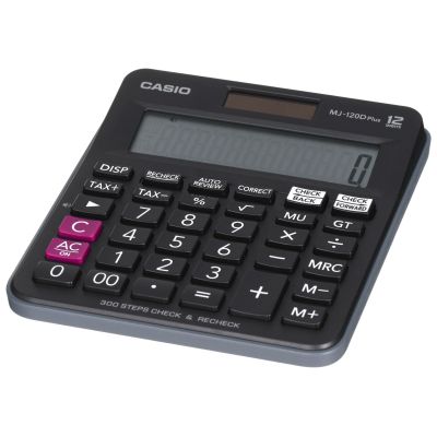 7. CASIO MJ-120D PLUS BÜROTASCHENTRUCKLER SCHWARZ, 12-DIGITALANZEIGE