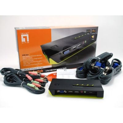 4. LevelOne KVM-0421 KVM-Switch Schwarz, Grün