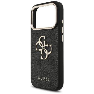 6. Guess 4G Big 4G Classic Logo Hülle für iPhone 17 Pro - Schwarz und Gold