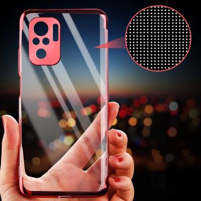 5. Clear Color Silikon Gel Electroplating frame Handyhülle Schutzhülle für Xiaomi Redmi Note 10 5G / Poco M3 Pro blau