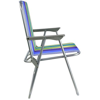 8. Redcliffs Klappstuhl mit Armlehnen, blaue Streifen