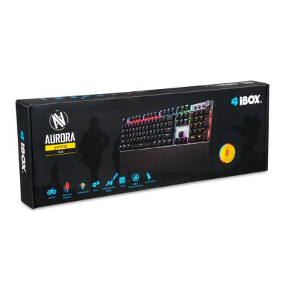 23. IBOX AURORA K-4 RGB IKGMK4 Mechanische Tastatur (USB; (US); Schwarz)