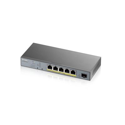 4. Zyxel GS1350-6HP 6-Port PoE-Switch (PoE+: 3; PoE++: 2) 60W Managed Gigabit