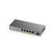 4. Zyxel GS1350-6HP 6-Port PoE-Switch (PoE+: 3; PoE++: 2) 60W Managed Gigabit