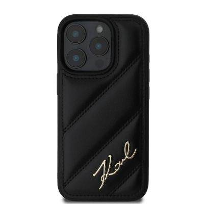 3. Karl Lagerfeld Quilted Signature Hülle für iPhone 16 Pro Max – Schwarz