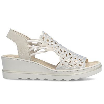 3. Beige Keilsandalen für Damen Rieker 67465-62
