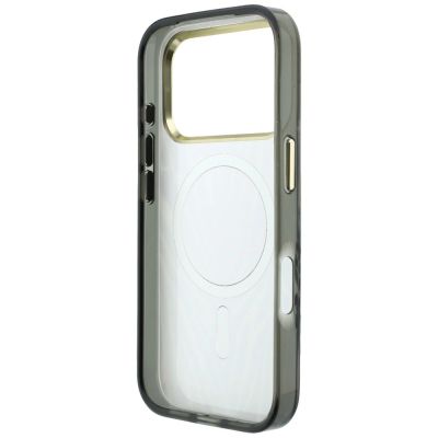 7. Guess IML Zebra Glitter Triangle Logo MagSafe Hülle für iPhone 18 Pro / 17 Pro - Silber