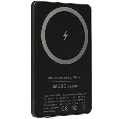 4. Audi Big Logo MagSafe Induktions-Powerbank 15W 5000mAh - Grau