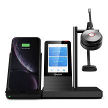 Yealink WH66 Mono UC Headset Kabelloses Kopfbügel-Headset für Büro/Callcenter USB Typ-A Bluetooth-Ladestation Schwarz